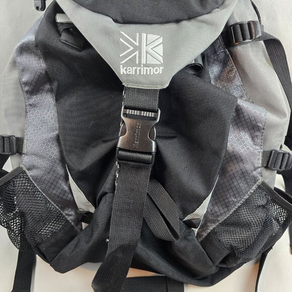 Karrimor H2O Wind Tunnel Black Grey Hiking Large Rain Cove Rucksack Backpack - Picture 3 of 9